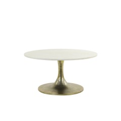 CAFE TABLE RCK WHITE MARBLE BRONZE LEG 80 